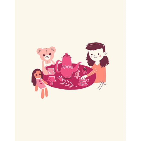 A Very Pink Tea Party Print
